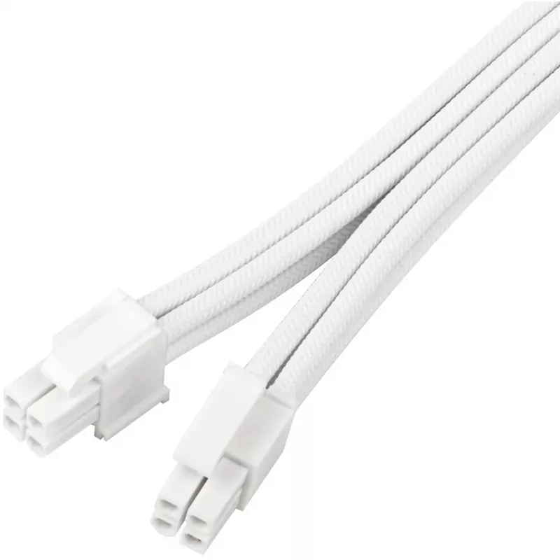 Netzteil-Verlängerungskabel SILVERSTONE EPS 12V 8‑pin (30 cm) weiß SST-PP07E-EPS8W-V2
