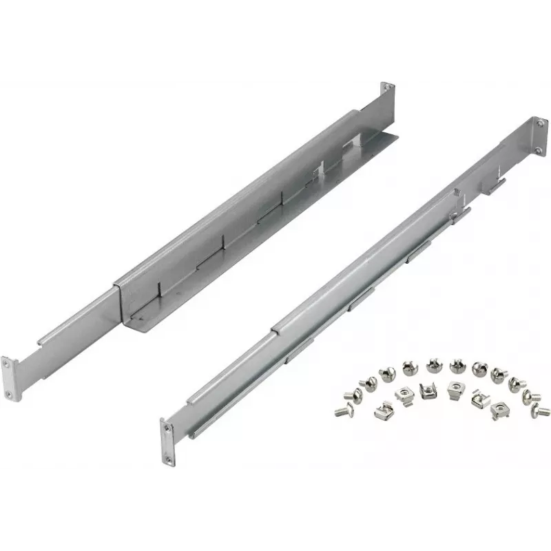 Rack-Schienen-Kit PowerWalker 10120531 — silber, Breite 550 mm, Höhe 140 mm, Tiefe 70 mm, unterstützt Rack-Tiefe 78–120 cm, Gewicht 3,1 kg