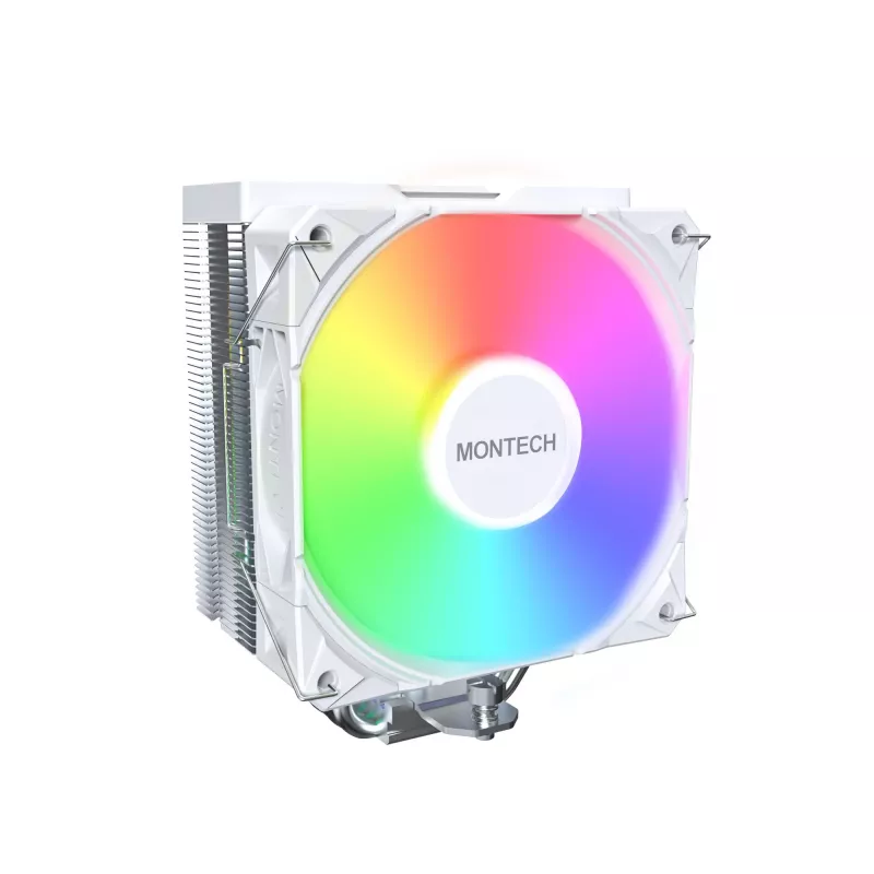 Luftkühler Montech NX400 ARGB 120 mm Weiß — 270 W TDP, FDB, 156×74×120 mm