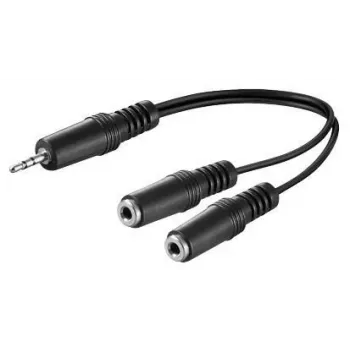 Microconnect AUDLL02 Audiokabel 0,2 m 3,5 mm 2 x 3,5 mm Schwarz
