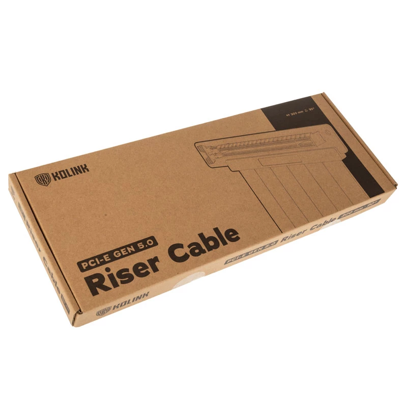 Kolink PCI Express 5.0 x16 auf x16 Riser-Kabel, 90 Grad, schwarz – 30 cm