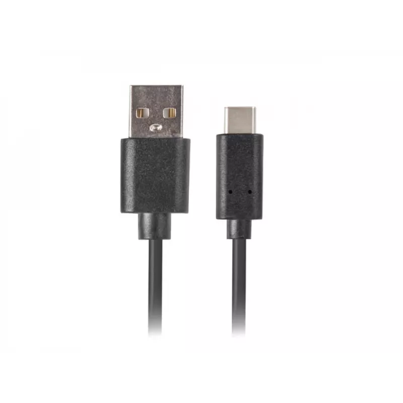 USB 2.0 Kabel LANBERG CA-USBO-20CU-0010-BK — USB A auf USB C, 1 m, schwarz, 480 Mbit/s