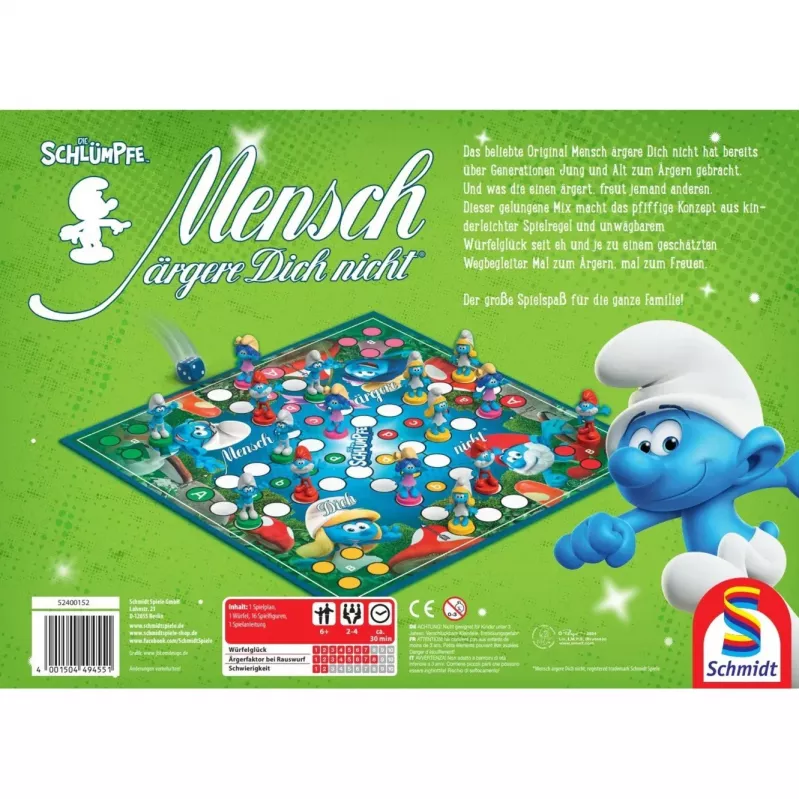 Schmidt Spiele Die Schlümpfe Klassisches Mensch-ärgere-dich-nicht-Brettspiel