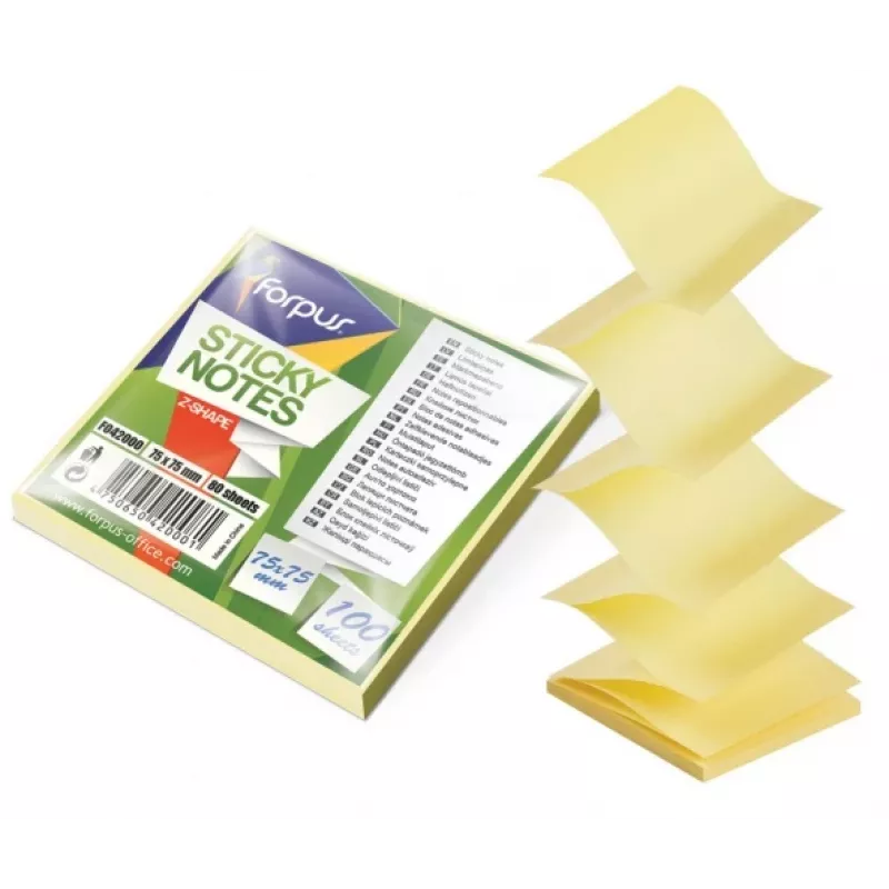 Selbstklebendes Notizpapier Quadratisch Forpus FO42000 Gelb 100 Blatt