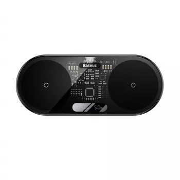 Baseus 2In1 20W Digital Led Display Headphones Schwarz Wireless Charging