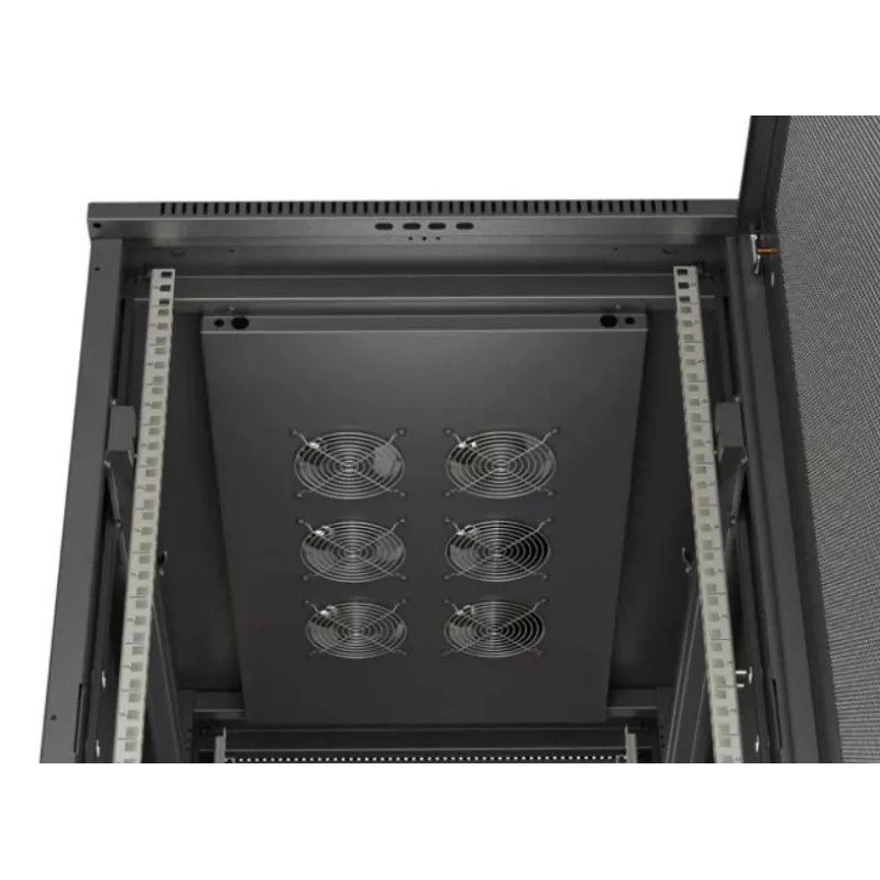 19-Zoll-Rack-Schrank LANBERG FF01-6022-23B, 22U, 600×1000 mm, schwarz, perforierte Türen