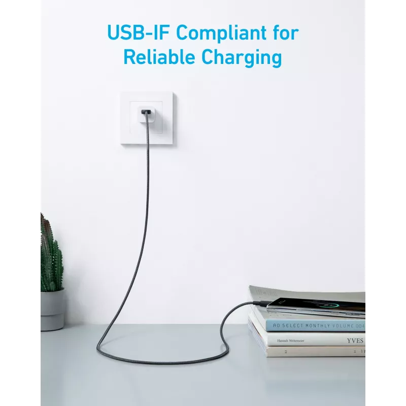 Anker Innovations 322 USB-A auf USB-C Kabel Nylon 1,8M Schwarz - Kabel - Digital/Daten