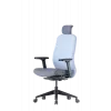 Up Up Athene ergonomischer Bürostuhl Schwarz, Grau + Blauer Stoff