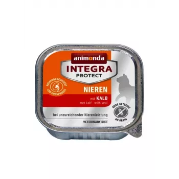 Nassfutter für Katzen animonda Integra Protect Kalb 100 g — für ausgewachsene Katzen, getreide- und sojafrei, bei Futtermittelallergien