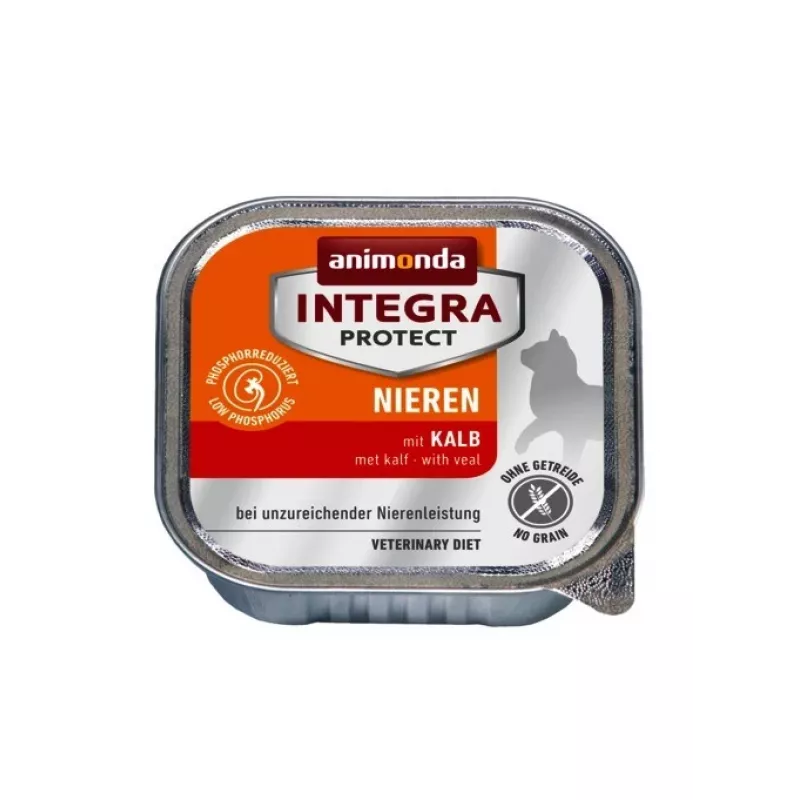 Nassfutter für Katzen animonda Integra Protect Kalb 100 g — für ausgewachsene Katzen, getreide- und sojafrei, bei Futtermittelallergien