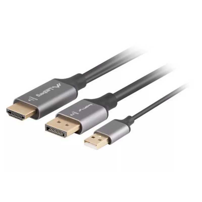 HDMI(M)->DISPLAYPORT(M)-KABEL 1M 4K SCHWARZ LANBERG