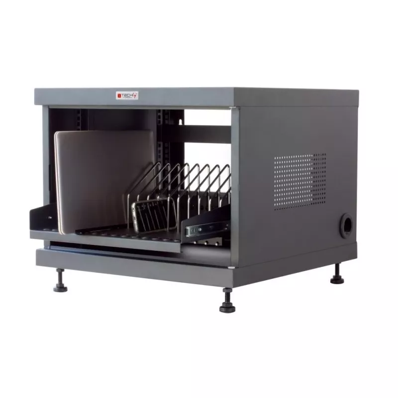 Rack-Regal TECHLY 367652 Kabel-Organizer mit 3M-Klebebefestigung, Stahl, 550×550×410 mm, schwarz