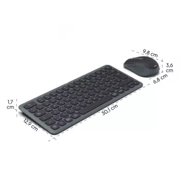Multi-Device Tastatur- und Maus-Set schwarz grau