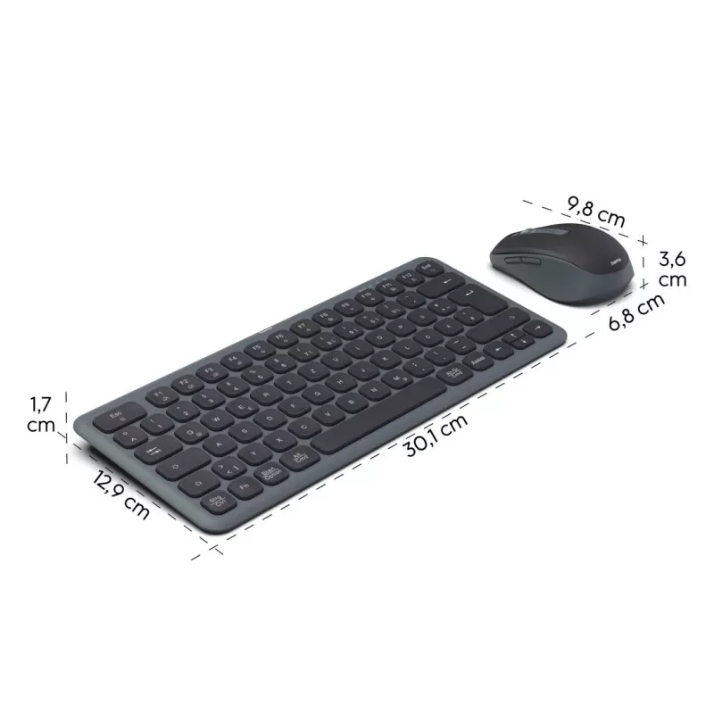 Multi-Device Tastatur- und Maus-Set schwarz grau