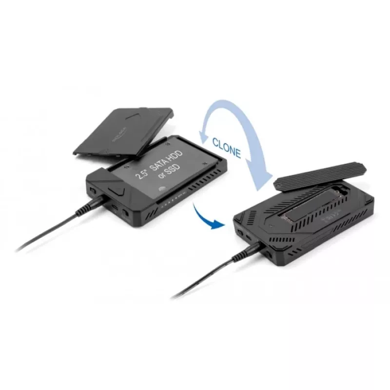 HDD/SSD-Gehäuse DeLOCK 42020 Schwarz 2,5 Zoll USB Typ-C 10 Gbit/s