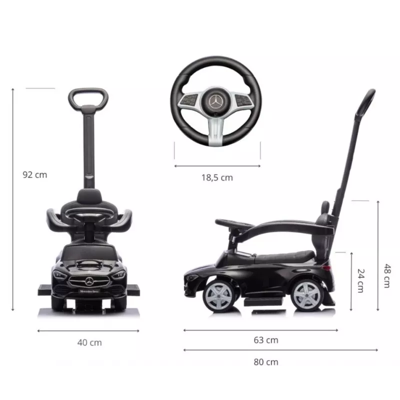 Rutscherauto milly mally Mercedes C-Klasse Schwarz, Modell 6107