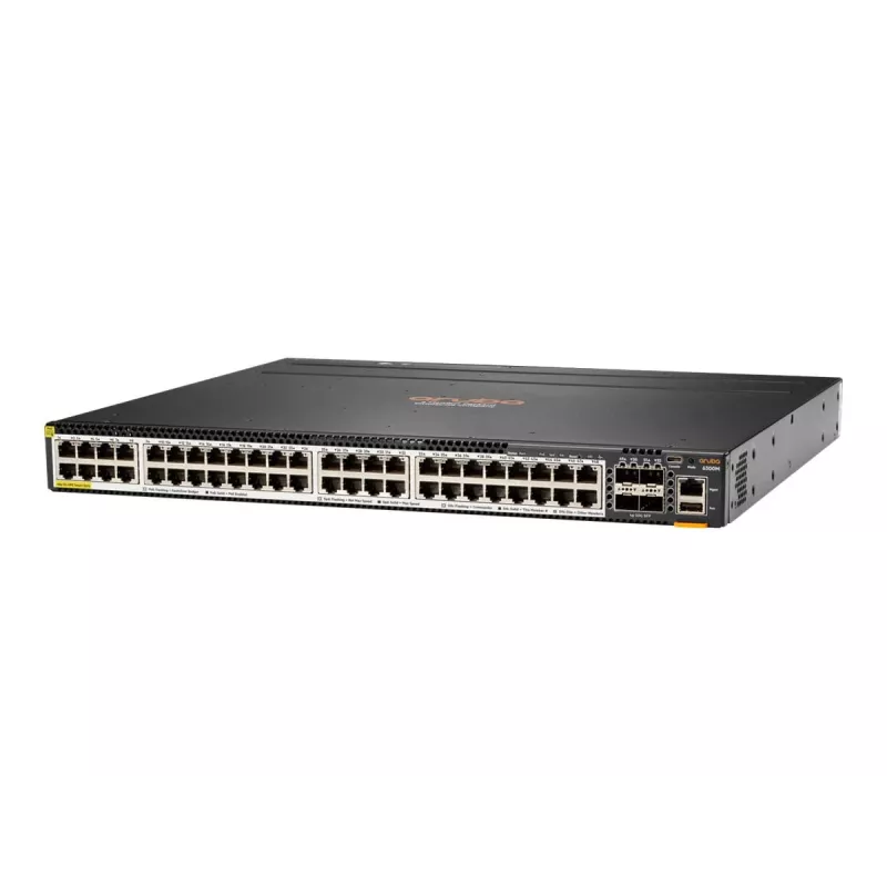 Hewlett Packard Enterprise HPE Aruba 6300M - Switch - L3 - managed - 48 x 100/1000/2,5G/5G (PoE+) + 4 x 1 Gigabit / 10 Gigabit / 25 Gigabit / 50 Gigabit SFP56 (Uplink / Stacking)