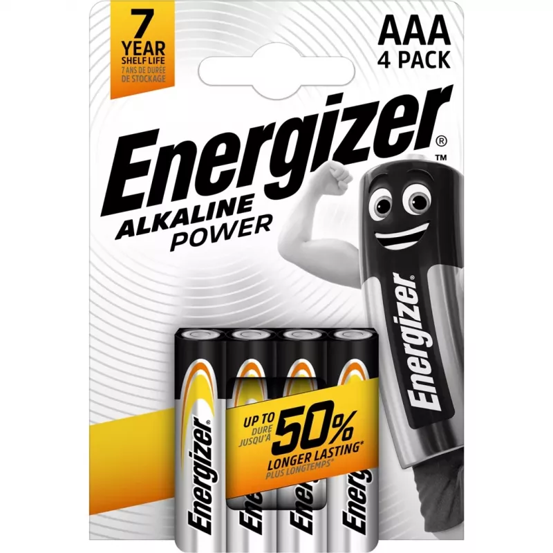 ENERGIZER BATTERY ALKALINE POWER AAA LR03 4 STÜCK