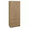 Topeshop SZAFA MALWA ART bedroom wardrobe/closet 5 shelves 2 Tür(s) Eiche