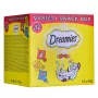 Katzenleckerli Dreamies Cheese, Chicken, Salmon Sortiment 12×60 g — fleischhaltige feste Snacks, Protein 31%, Fett 21%