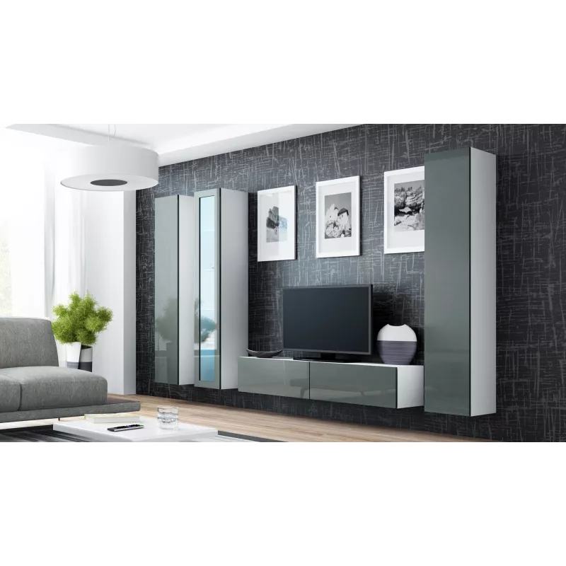 Cama TV-Ständer VIGO 140 30/140/40 weiß/grau glänzend