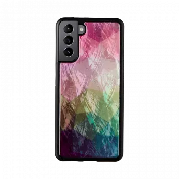 Smartphone-Hülle iKins für Samsung Galaxy S21+ — Wasserblumen-Design, schwarz