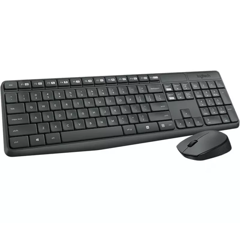 Logitech MK235 Wireless Tastatur and Maus Combo Full-size Grau