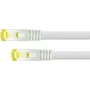 Python Serie RJ45 Patchkabel mit Cat.7 Rohkabel - Knickschutz (RNS) und Nylonummantelung - S/FTP - PiMF - Halogenfrei - 500MHz - OFC - Weiß - 2m (8070PY-020W)