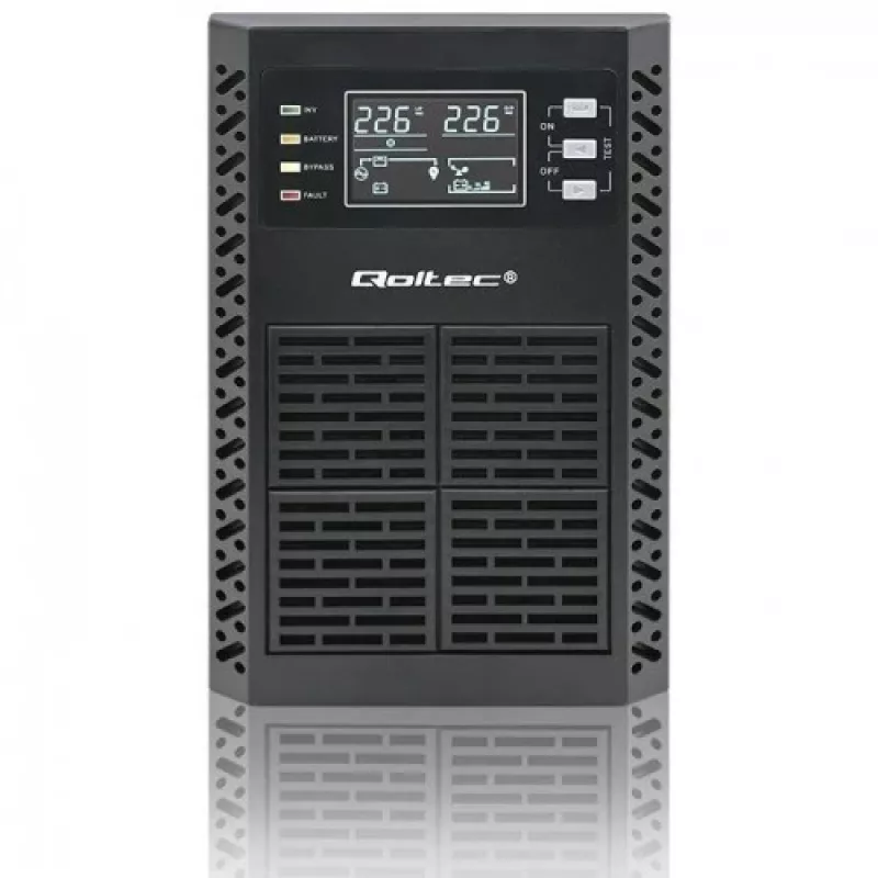 Qoltec 52281 USV (unterbrechungsfreie Stromversorgung) Doppelwandlung (Online) 2 kVA 2000 W 3 AC-Ausgänge