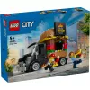 LEGO City Burger Van Food Truck Spielzeug für Jungen und Mädchen ab 5 Jahren, Fahrzeug-Bauspielzeug, Küchen-Spielset mit Verkäufer-Minifigur und Zubehör