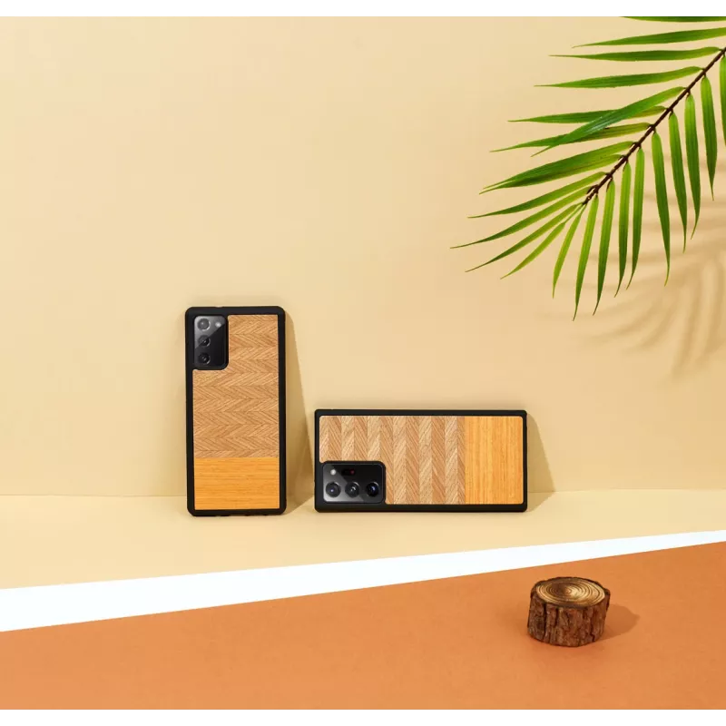 Schutzhülle man and wood Galaxy Note 20 Ultra Fischgrätmuster Orange Schwarz