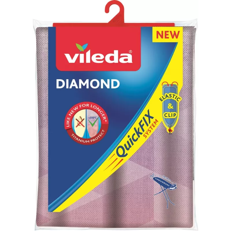 Bügelbrettbezug VILEDA Dimond 173333 für Standardbügelbretter 1200×380 mm, Baumwolle/Schaum, hitzebeständig bis 200°C
