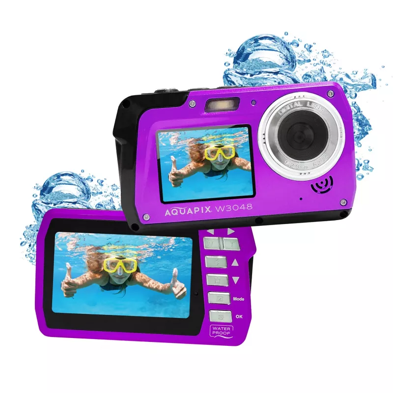 Kompakte wasserdichte Kamera EASYPIX Aquapix W3048‑V 12MP, 4-fach Digitalzoom