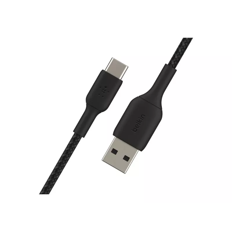 Geflochtenes USB-C auf USB-A Kabel 15cm Schwarz