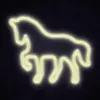 LED-Neonschild MANTA SNL103WH – Pferdemotiv, weiß