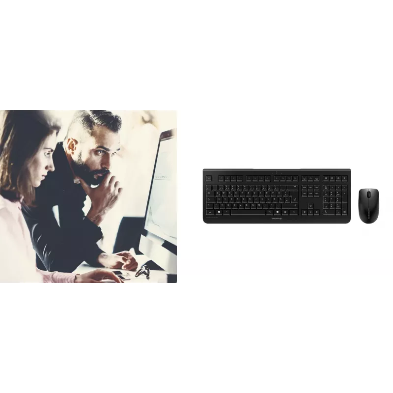 CHERRY DW 3000 Tastatur Maus enthalten Universal RF Wireless QWERTZ Deutsch Grau