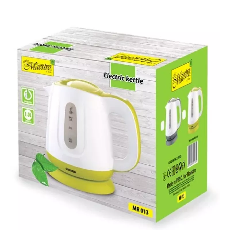 Feel-Maestro MR013 grüner Wasserkocher 1 L 1100 W Grün, Weiß