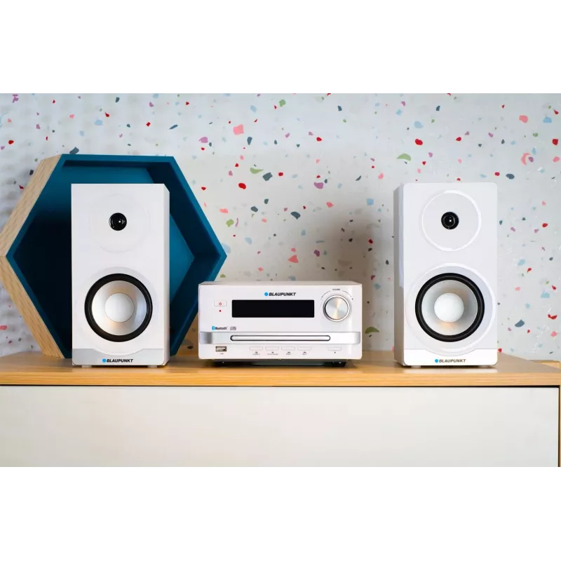 Home Audio Mikrosystem BLAUPUNKT MS16BT 15 W, CD/USB/MP3, Bluetooth, FM RDS, Weiß