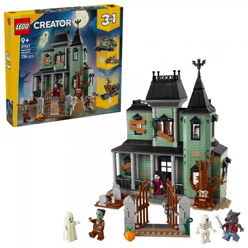 Konstruktionsspielzeug LEGO Creator 3-in-1 Spukhaus Modell 31167 – 736 Teile, 3 Modelle, 5 Minifiguren