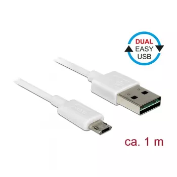 USB-Kabel DeLOCK 84807 USB 2.0 1 m USB A Micro-USB B Weiß