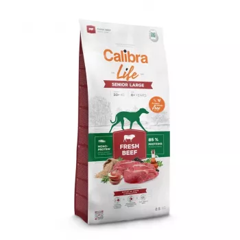 Trockenfutter für Hunde Calibra Life Senior Large Fresh Beef 12 kg — Trocken-Alleinfuttermittel für große ältere Hunde, 25–45 kg, 25% Protein, 12% Fett