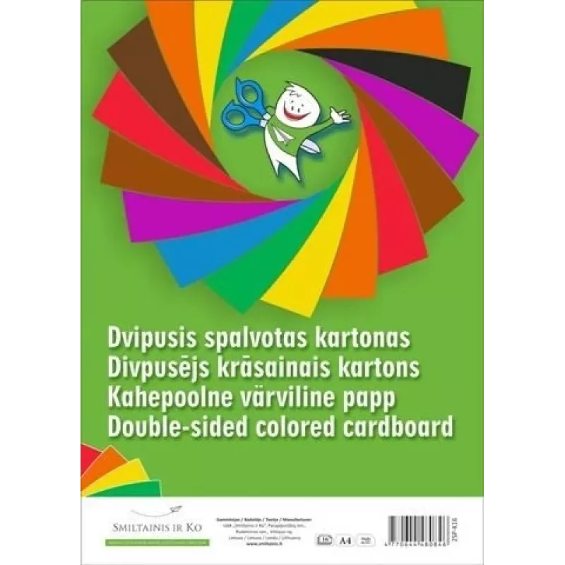 Karton SMLT A4 190 g/m² doppelseitig farbig, Packung zum Drucken und Basteln