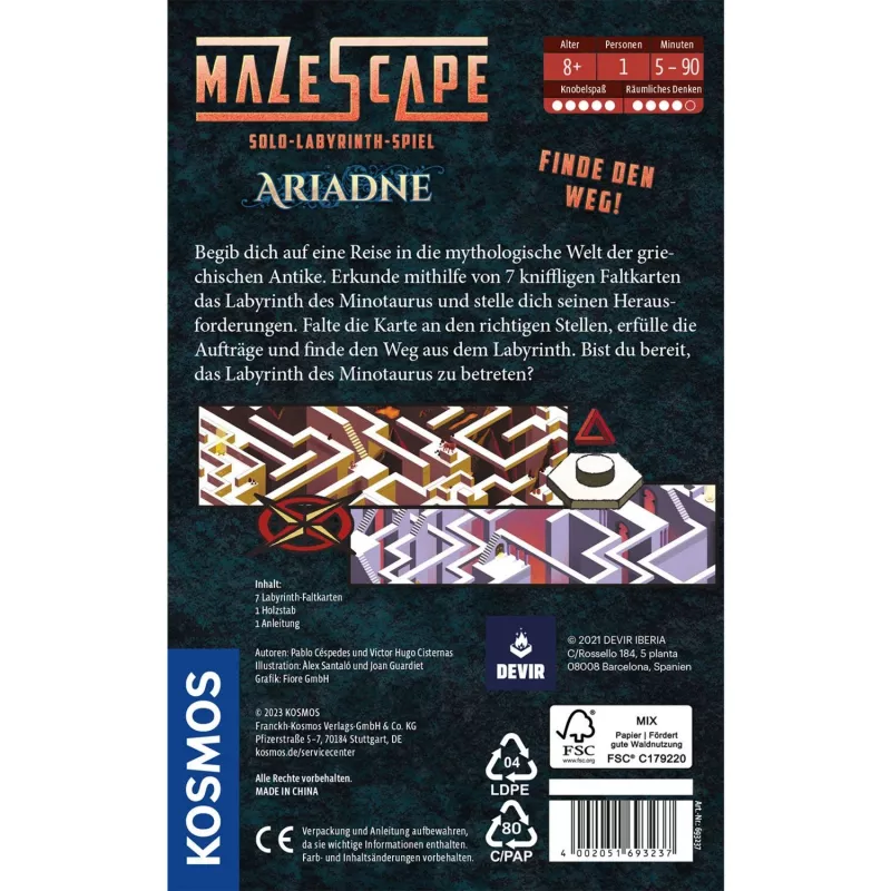 Mazescape Ariadne, Puzzle-Spiel