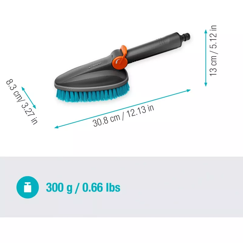 Cleansystem Handbürste M hart grau türkis Allround-Weichkunststoffstreifen