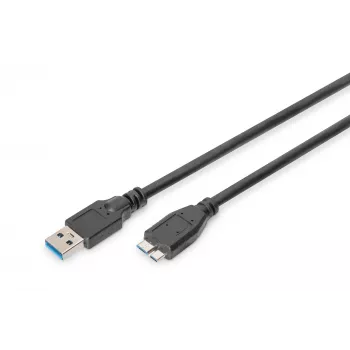 ASSMANN SuperSpeed USB 3.0-Kabel, USB-A-Stecker auf Micro-USB-B-Stecker, Cu AWG 28, 2-fach geschirmt, Länge 1,0 m (AK-300116-010-S)