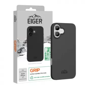 Schutzhülle mit Griff Eiger für iPhone 17 – schwarz, robuste leichte Schale