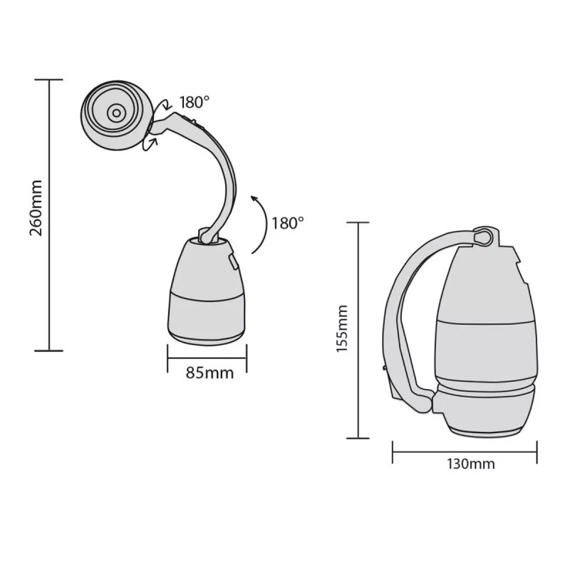 Wiederaufladbare LED-Campinglampe MACLEAN MCE298 3W tragbar, USB-betrieben, kompakt