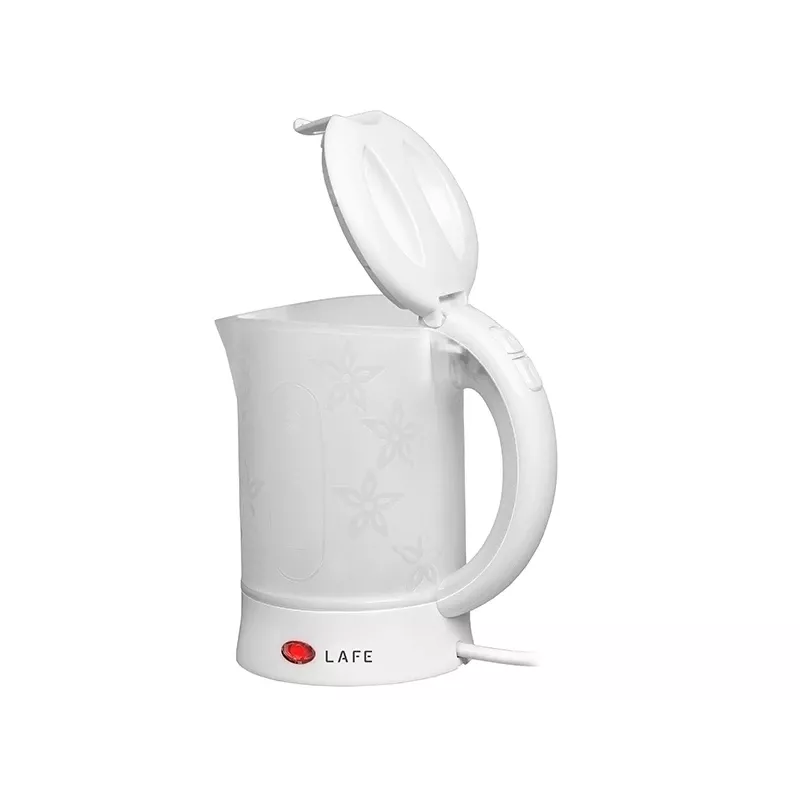 Elektrischer Wasserkocher LAFE LAFCZA45865, Edelstahl, 0,6 L, 600 W, hellgrau, klappbarer Verriegelungsdeckel