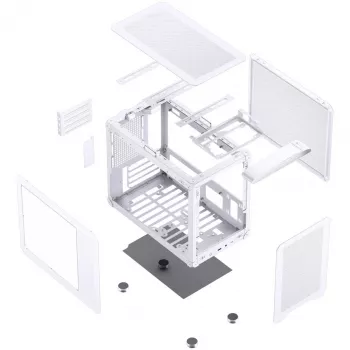 Jonsbo C6 MAX PC-Gehäuse, Mini-Gehäuse, Micro-ATX, Hartglas - Weiß