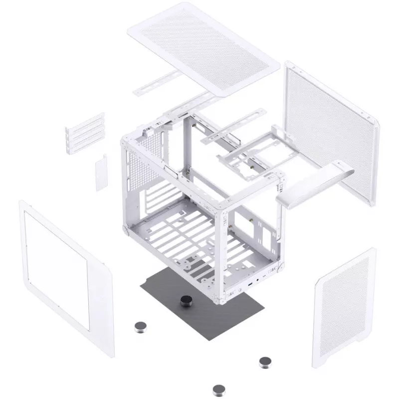 Jonsbo C6 MAX PC-Gehäuse, Mini-Gehäuse, Micro-ATX, Hartglas - Weiß
